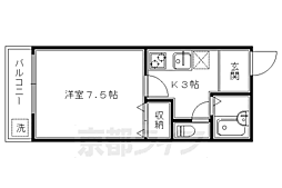 ハイツイヤマ 1Kの間取図画像