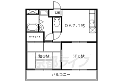 上阿達谷口マンション 2DKの間取図画像