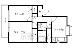 パークハイムミカサ 2DKの間取図画像