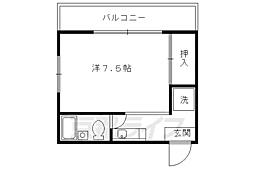 ロイヤルハイツ一乗寺 1Kの間取図画像