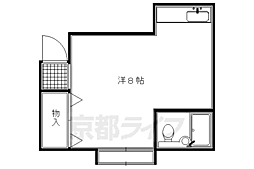 宮ノ東ハイツ ワンルームの間取図画像