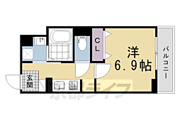 ヒカルサ京都大宮中林I 1Kの間取図画像