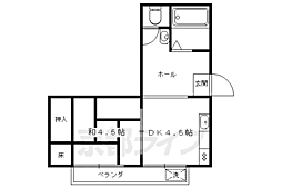 マンションジュネス 2DKの間取図画像