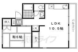 パストラルハイツ 1LDKの間取図画像