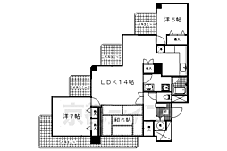ルモン紫野 3LDKの間取図画像