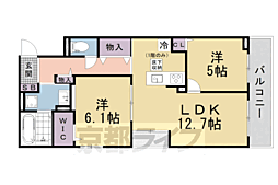 SYS大将軍 2LDKの間取図画像