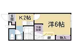 レオパレス湖月 1Kの間取図画像