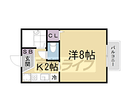 セジュールレイク 1Kの間取図画像