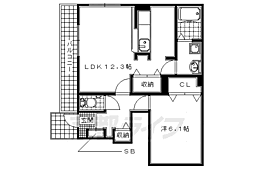 コルソアロッジオ 1LDKの間取図画像