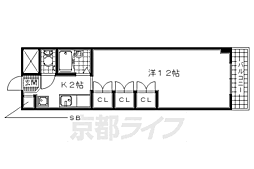パルスピリア91 1Kの間取図画像