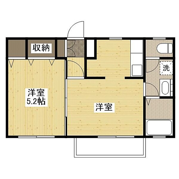 サンフォレスト木之庄 ｜広島県福山市木之庄町5丁目(賃貸アパート2K・1階・33.12㎡)の写真 その2