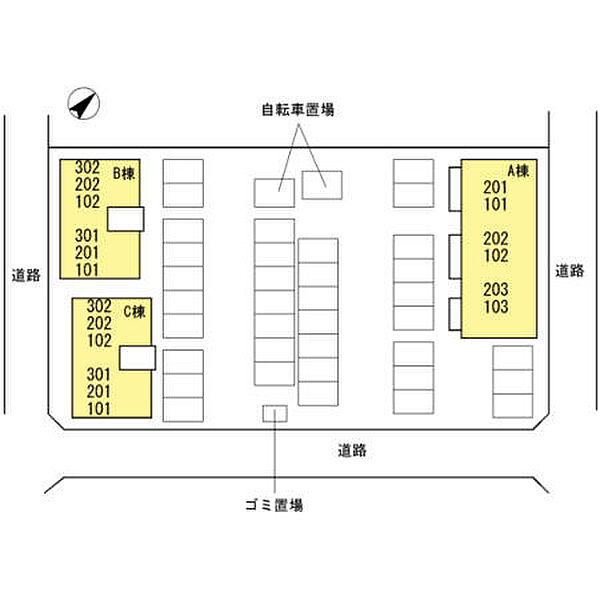 グレイス　スクエア新涯　5　B棟 ｜広島県福山市新涯町5丁目(賃貸アパート2LDK・2階・56.30㎡)の写真 その3