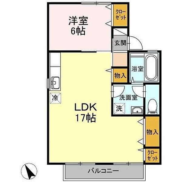 サンシャイン日吉 ｜広島県福山市日吉台3丁目(賃貸アパート1LDK・2階・53.70㎡)の写真 その2