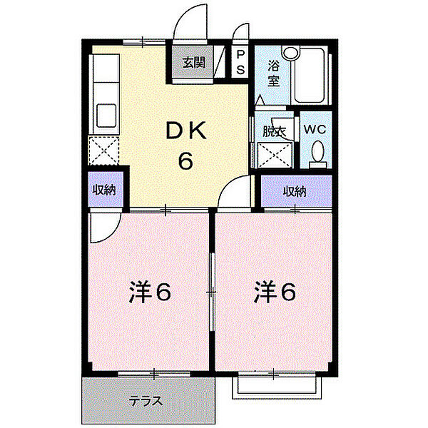 千田ハイツ ｜広島県福山市千田町3丁目(賃貸アパート2DK・1階・39.74㎡)の写真 その2