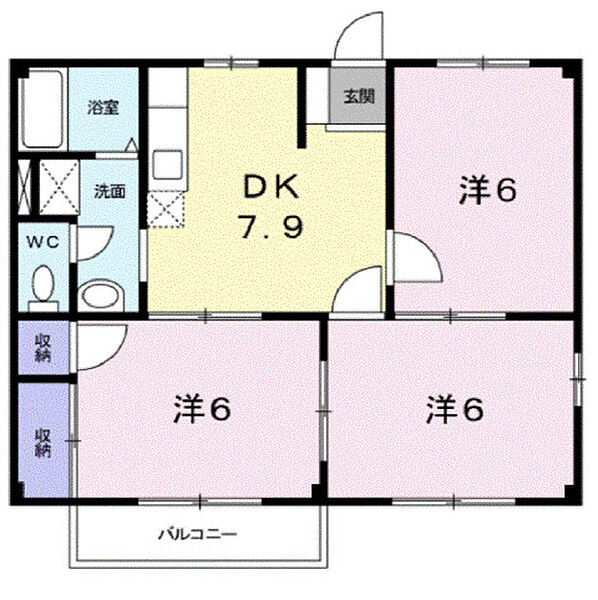 ニューシティつのごうＣ ｜広島県福山市津之郷町大字津之郷(賃貸アパート3DK・1階・52.17㎡)の写真 その2