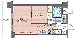 プレジオ川口ASIAN 9階1LDKの間取り