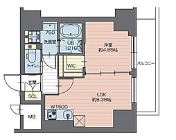 プレジオ西新井 10階1LDKの間取り