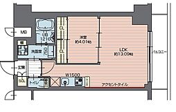 プレジオ西新井 9階1LDKの間取り