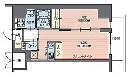 プレジオ西新井 4階1LDKの間取り