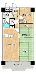 ライオンズマンション西明石第3 3LDKの間取図画像