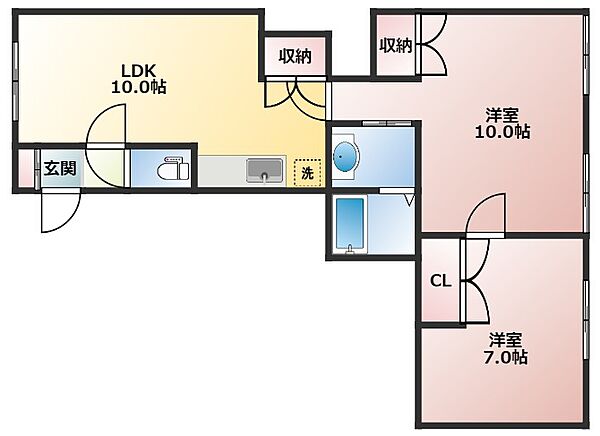 20CP実施中グロウアイランド 101｜北海道札幌市北区北三十四条西6丁目(賃貸マンション2LDK・1階・56.59㎡)の写真 その2