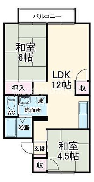 光陽ハイツ ｜大阪府八尾市小阪合町4丁目(賃貸アパート2LDK・2階・53.00㎡)の写真 その2