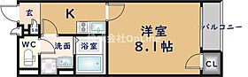 大阪府八尾市植松町5丁目（賃貸アパート1K・2階・25.89㎡） その2