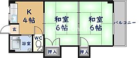 西山本コーポラス6号  ｜ 大阪府八尾市西山本町6丁目（賃貸マンション2K・1階・33.00㎡） その2