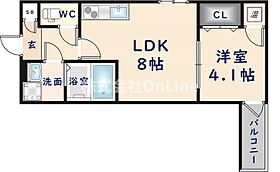 D porta Luchta  ｜ 大阪府八尾市南本町5丁目（賃貸アパート1LDK・1階・30.27㎡） その2