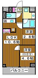 プラネソシエプラス桜台 1階2LDKの間取り