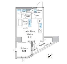 デュオフラッツ板橋大山 1LDKの間取図画像