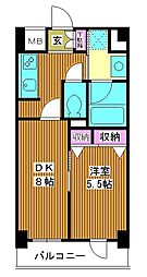 グリーンフィールド小竹向原 1DKの間取図画像