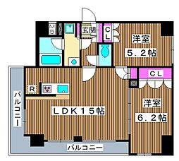 プレール・ドゥーク板橋舟渡 2LDKの間取図画像