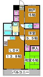 都民住宅エスポワール 2SLDKの間取図画像