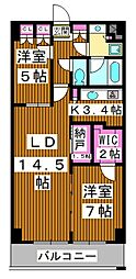 ザ・ケンジントン・レジデンスときわ台 2LDKの間取図画像