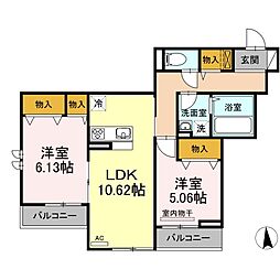 アマポーラアネックス 2LDKの間取図画像