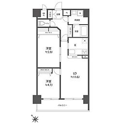 グリーンフィールド大山 2LDKの間取図画像