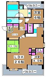 ローズマリーテラス 3LDKの間取図画像