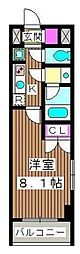 アーベイン常盤台 1Kの間取図画像