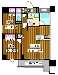 メゾン クロロ 2LDKの間取図画像