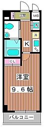 ハスネレジデンス 1Kの間取図画像