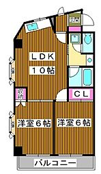 ベルカーサカモチ 2LDKの間取図画像