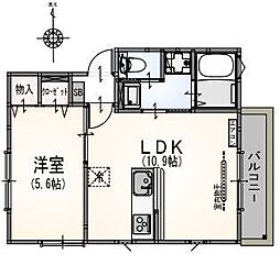 サンライズ大山1 1LDKの間取図画像