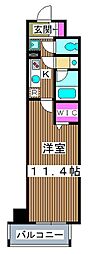 ファインクレスト健和 1Kの間取図画像