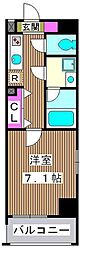 クレヴィスタ板橋西台 1Kの間取図画像