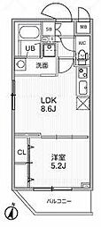 アリビス志村三丁目 1LDKの間取図画像