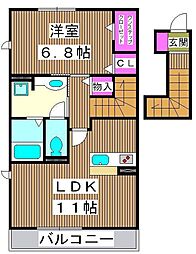 ノーブルコート 1LDKの間取図画像