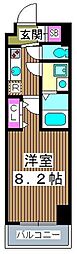 CREVISTA中板橋 1Kの間取図画像