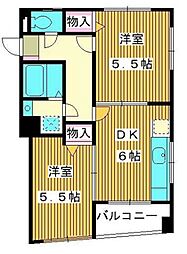 エス・エル・シーハイム 2DKの間取図画像
