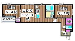 アンジュール徳丸B 2LDKの間取図画像